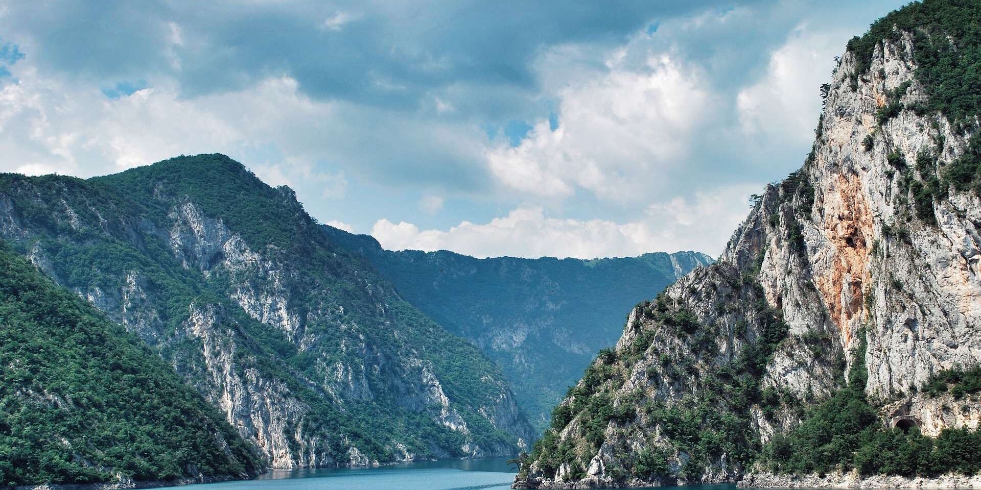 River running through mountains in Montenegro