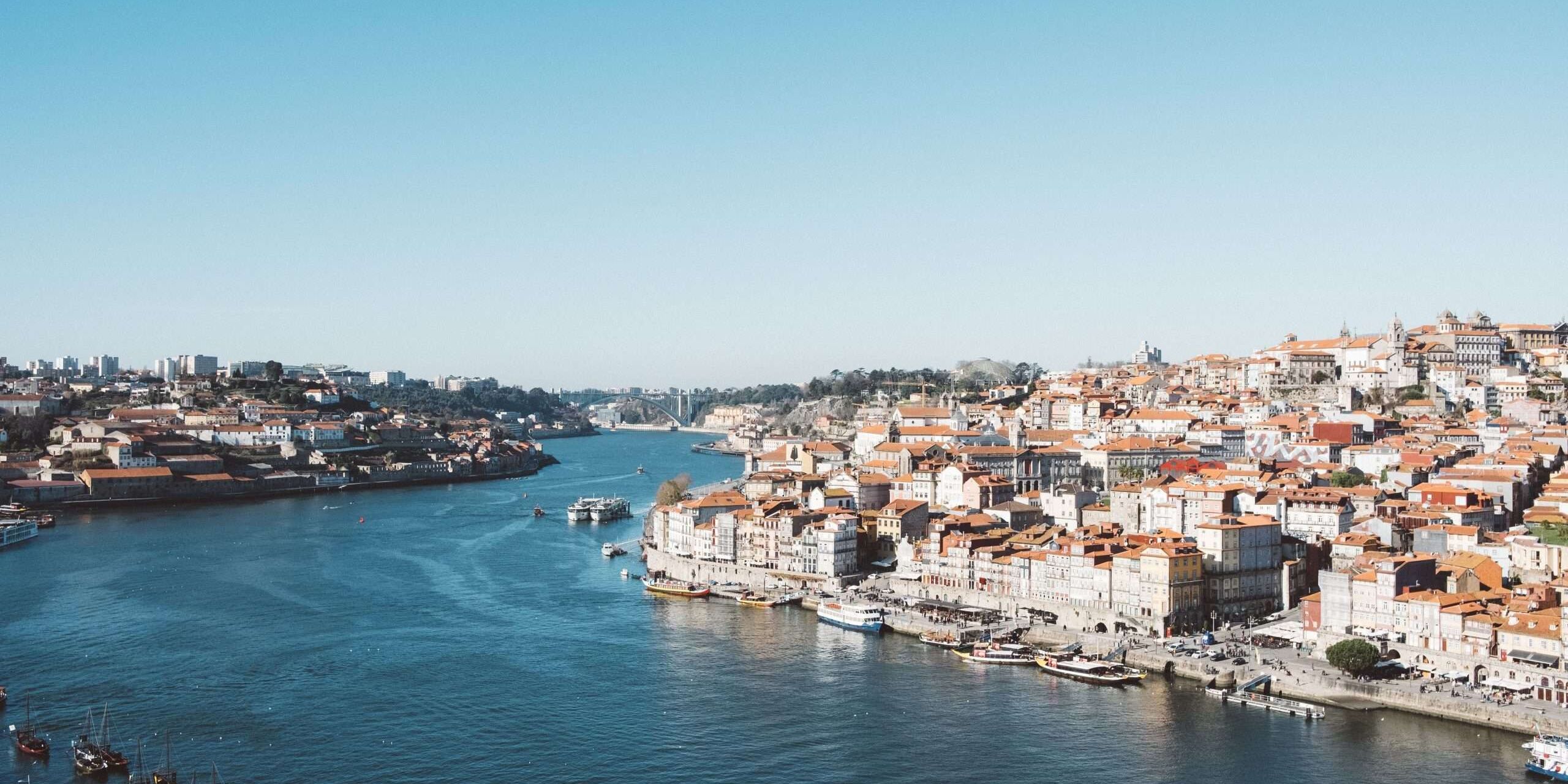 Portugal river and city landscape