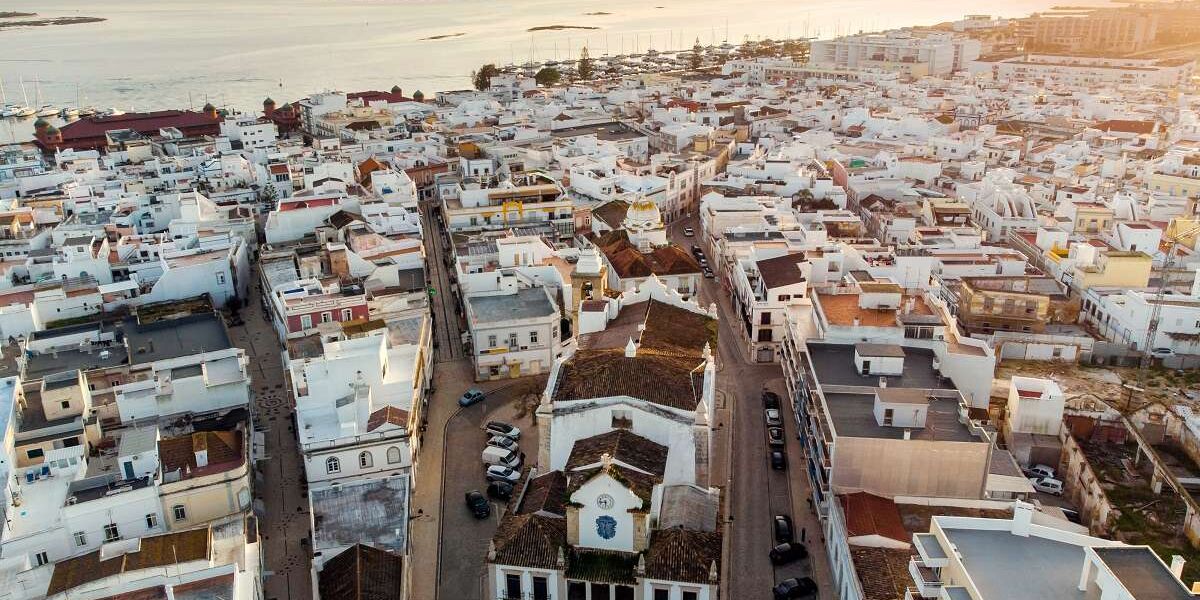 Aerial View Of Olhao in Portugal