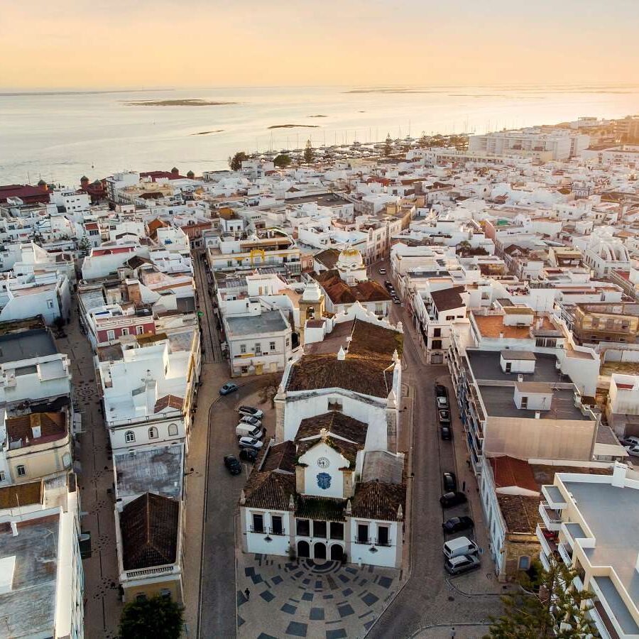 Aerial View Of Olhao in Portugal
