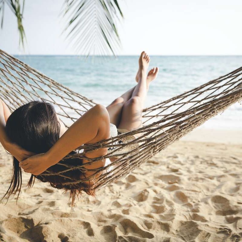 Woman relaxing on beach