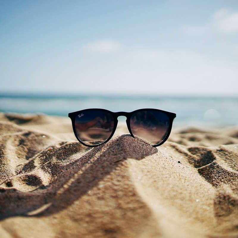 Sunglasses on beach