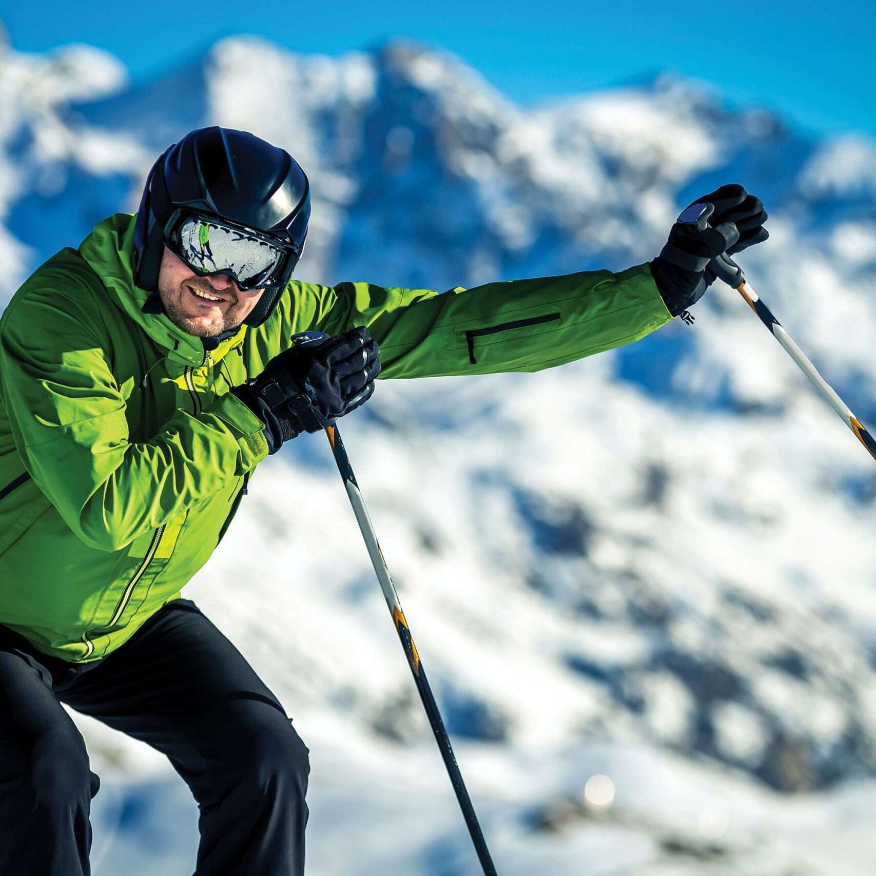 Man on a ski holiday