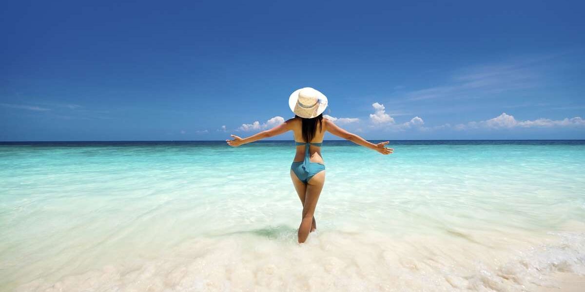 Woman on singles holiday