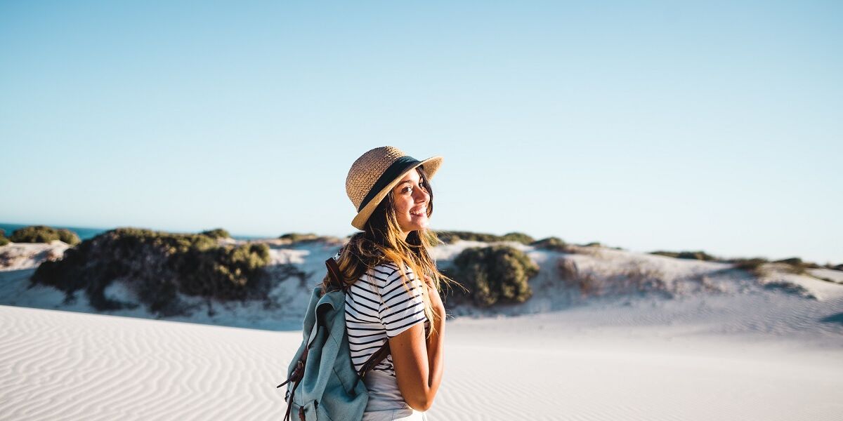 Woman on singles holiday