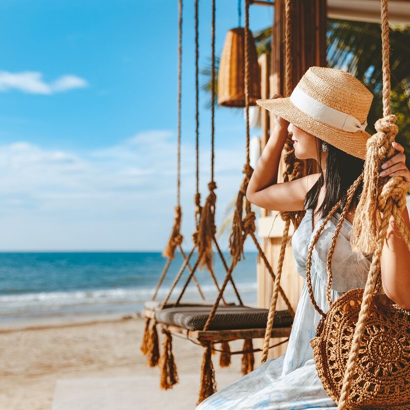 Solo traveller on the beach