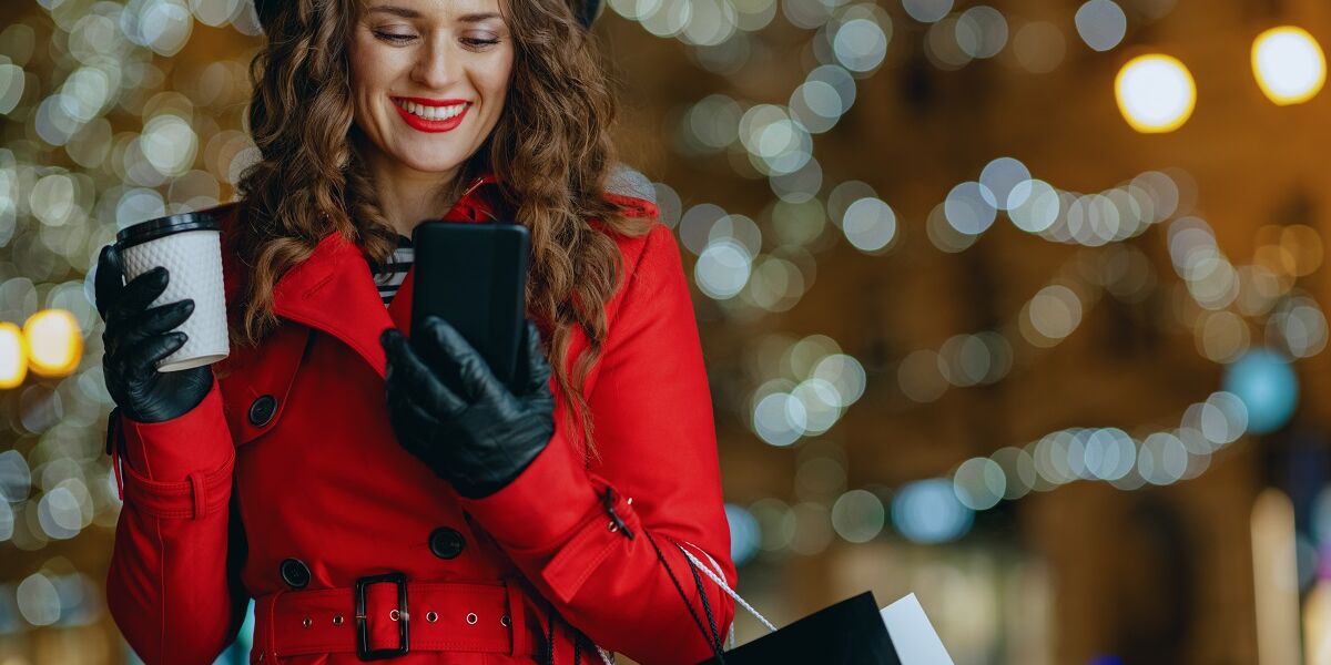 Woman on Christmas holiday