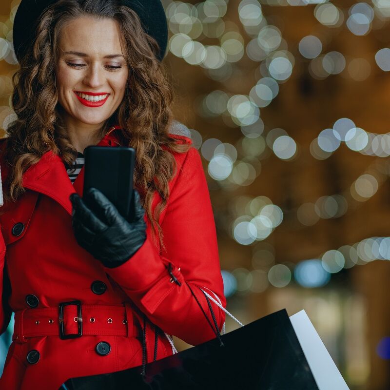Woman on Christmas holiday