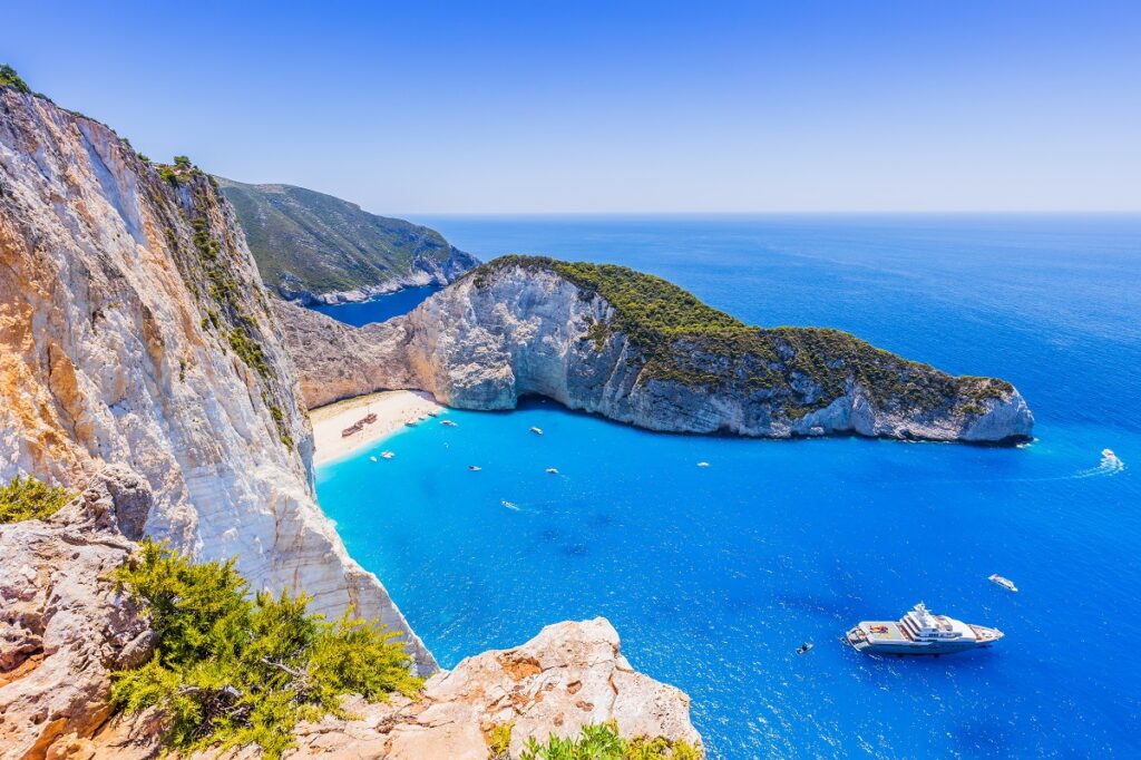 Navagio beach in Zante