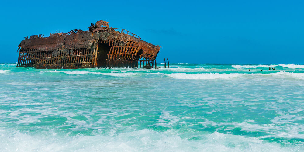 The shipwreck of Cabo Santa Maria on the island of Boa Vista