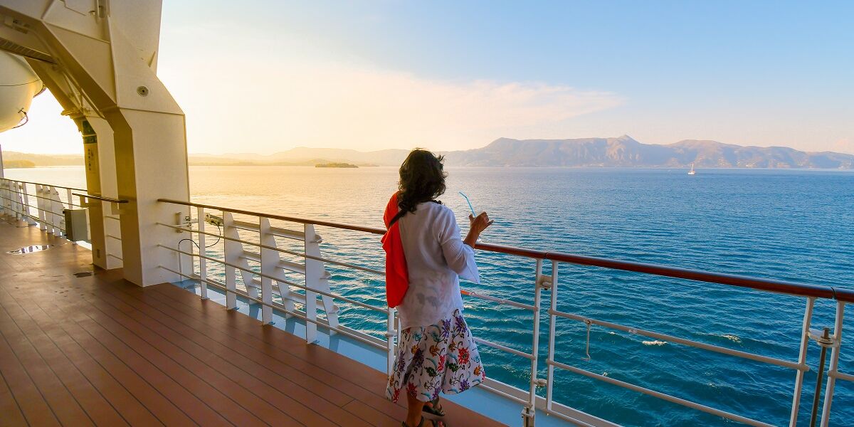 Woman on a singles cruise holiday