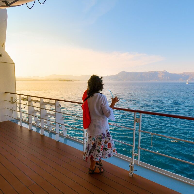 Woman on a singles cruise holiday