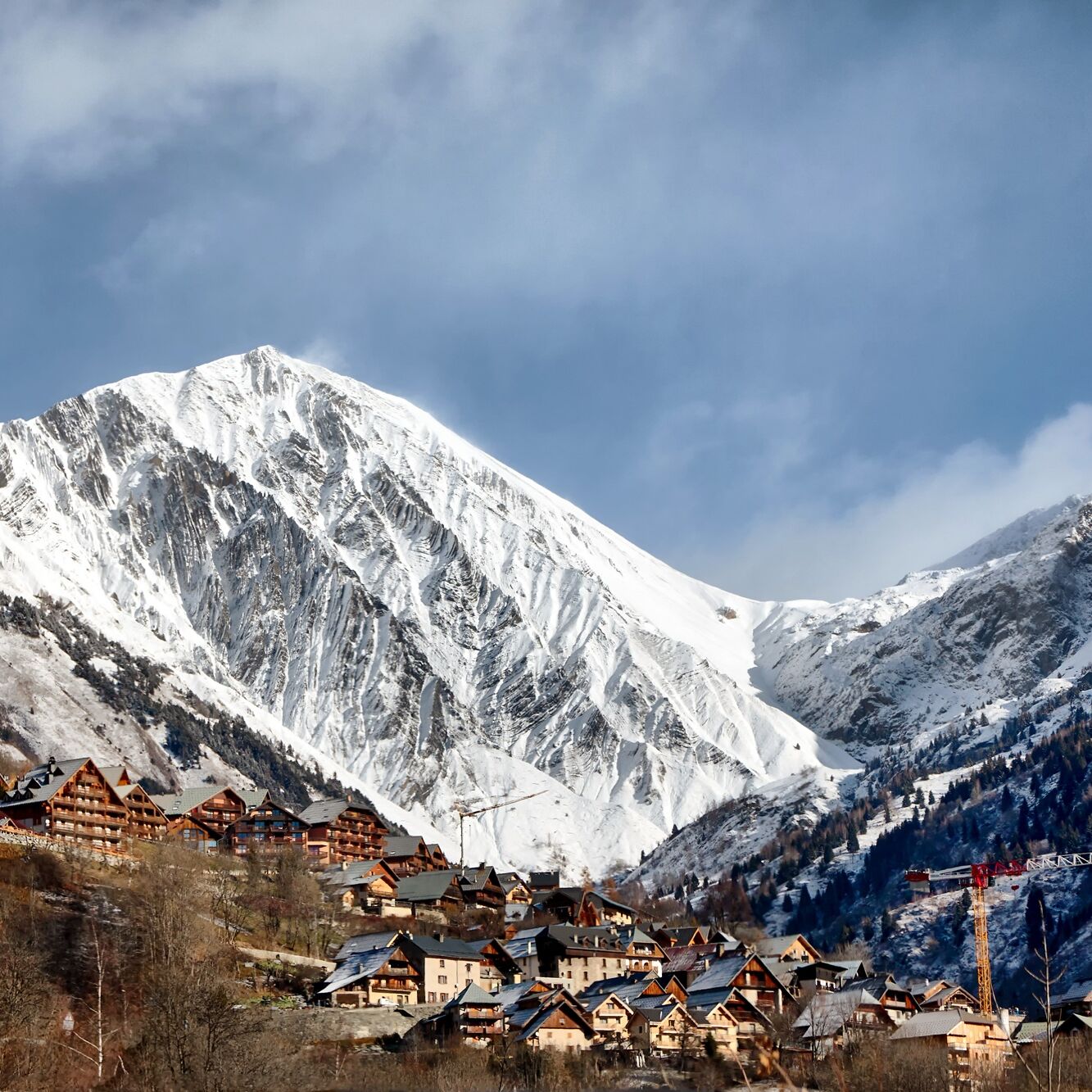 Vaujany ski resort in France