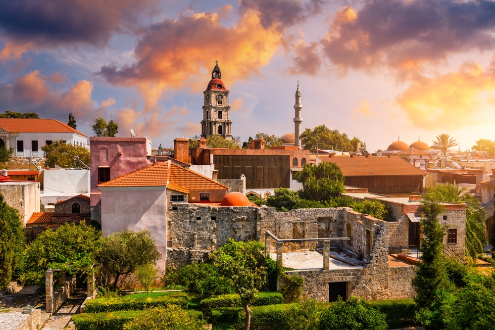 Panoramic view of Rhodes' old town