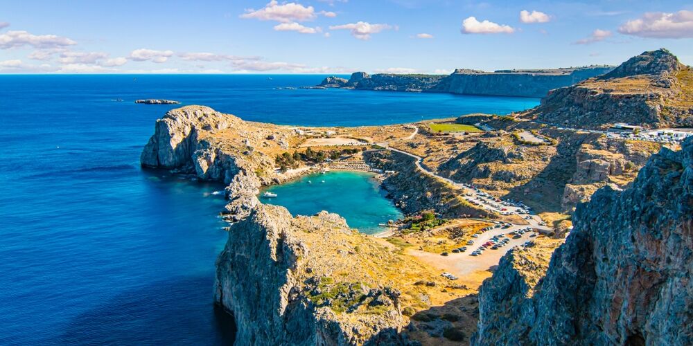 View of the sea in Rhodes, Greece