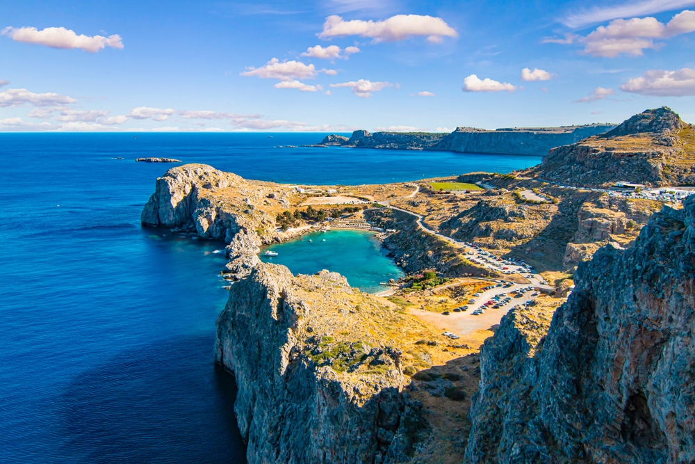 View of the sea in Rhodes, Greece