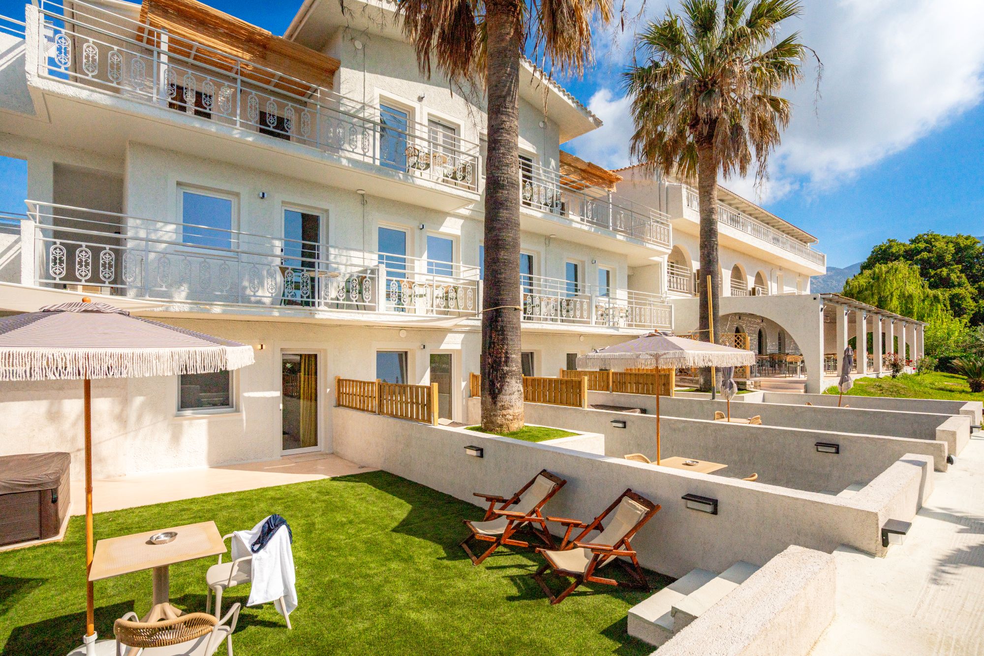 Exterior of the Coudour Hotel in Kefalonia